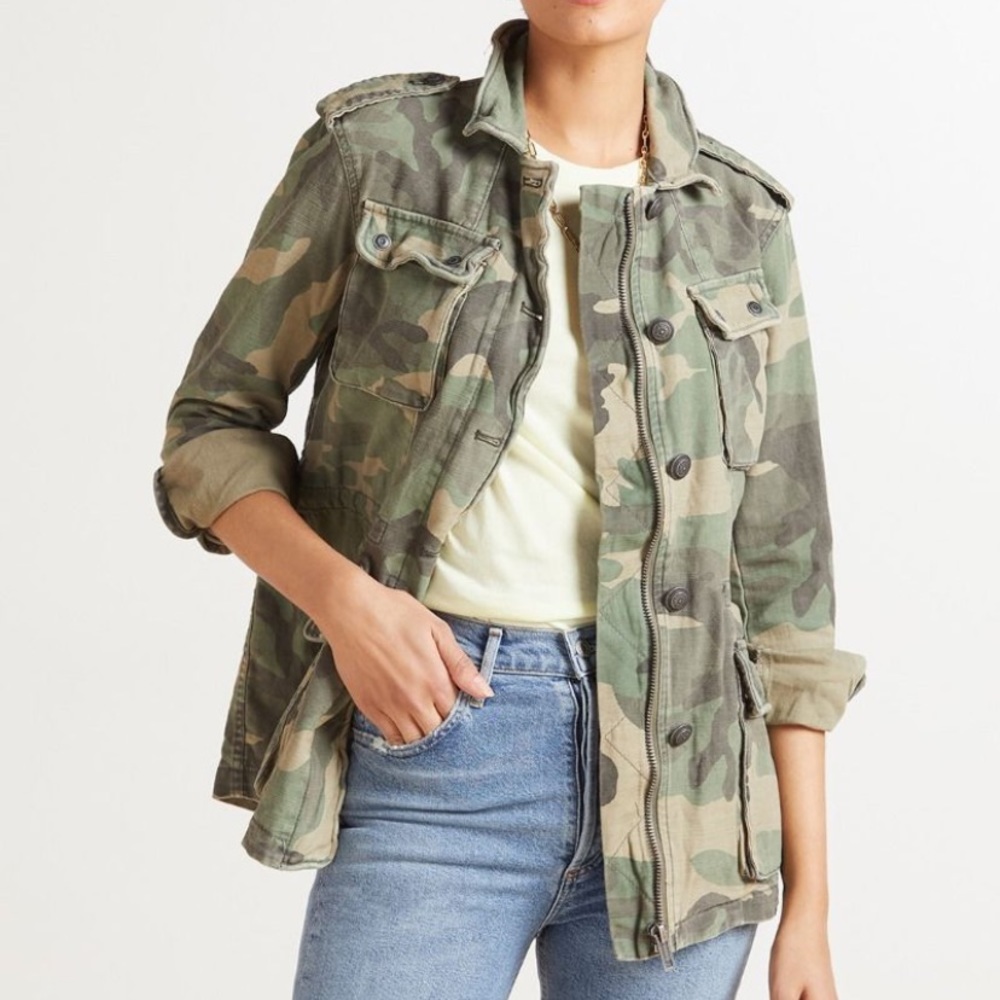 Free People camouflage military jacket